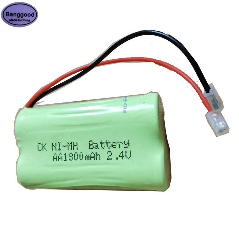 2.4V 1800mAh 2x AAA Rechargeable NI-MH Battery Pack with Universal Connector Plug for Desk Table Cordless Home Telephone