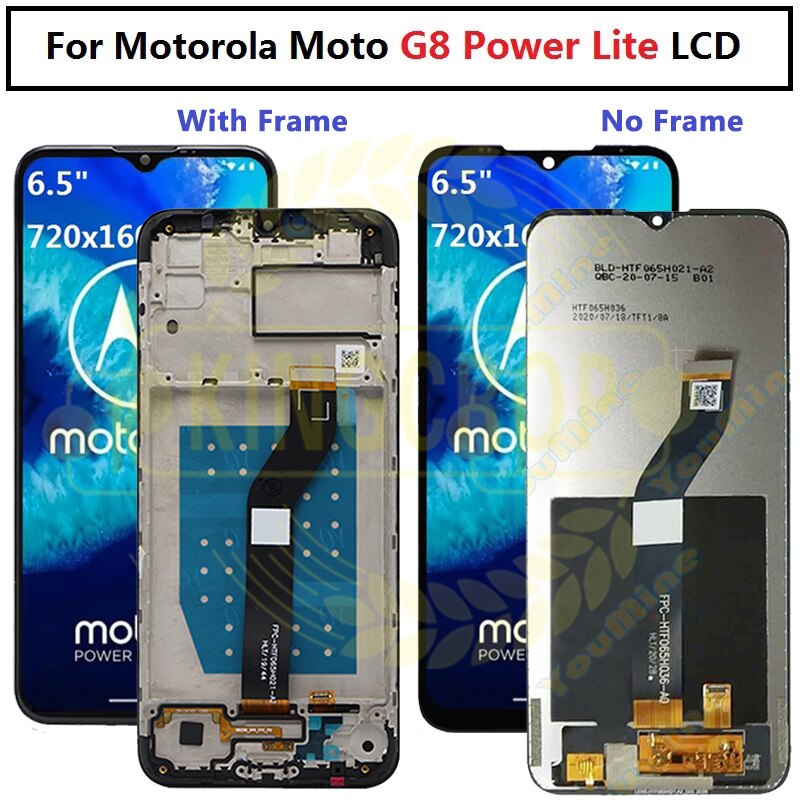 6.5 &#39;&#39;Original Voor Motorola Moto G8 Power Lite Lcd XT2055-2 Display Touch Screen Digitizer Voor Moto G8 Power Lite lcd Met Frame