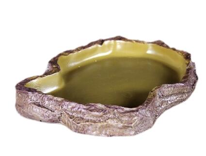 Plato de agua para reptiles e insectos, cuenco de agua, bandeja de alimentación para baño, tortuga Gecko, lagarto, serpiente, Tortuga, patrón de mármol, decoración para terrario grande: Large