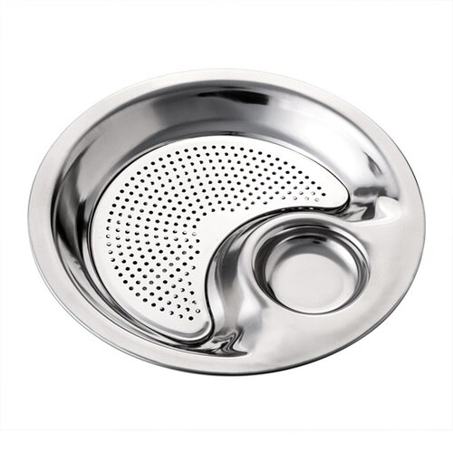 Thick Stainless Steel Vinegar Dish Dumpling Plate Drain Double Tray Fruit Tray Serving Platter Serving Dish: 28cm