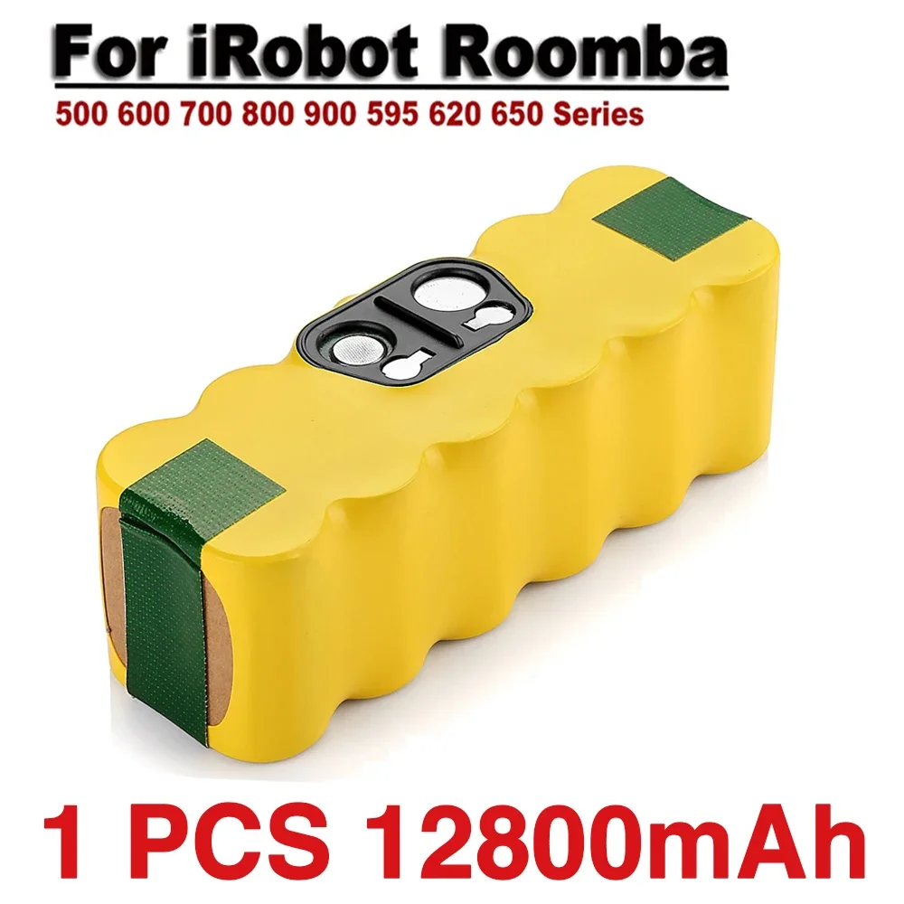 Original 12800mAh 14.4V Battery for iRobot Roomba 500 600 700 800 Series 510 530 550 580 620 630 650 760 Vacuum Cleaner Battery: WHITE