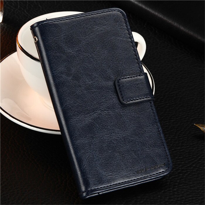 GUCOON Vintage Wallet Case for TP-Link Neffos Y5s 5.0inch PU Leather Classic Book Flip Cover for Neffos Y5S Case Holder Cover: Dark Blue