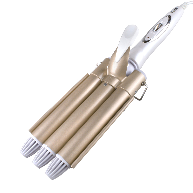 EllMEI-Fer à friser électrique en céramique, outils de bigoudi, coiffeur à triple baril