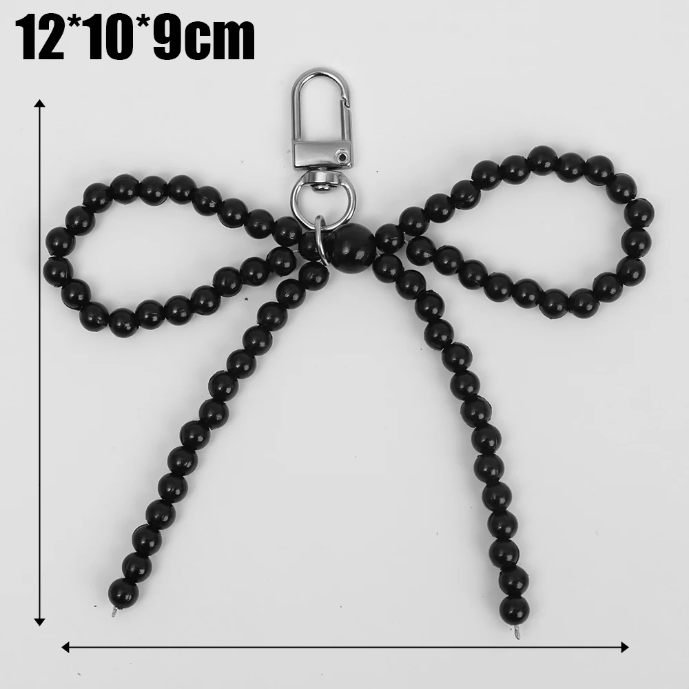 Coreano pérola arco pingente chaveiro para mulheres, moda doce, chaveiro mochila pingente de telefone móvel artesanal, jóias ornamento presentes: verde