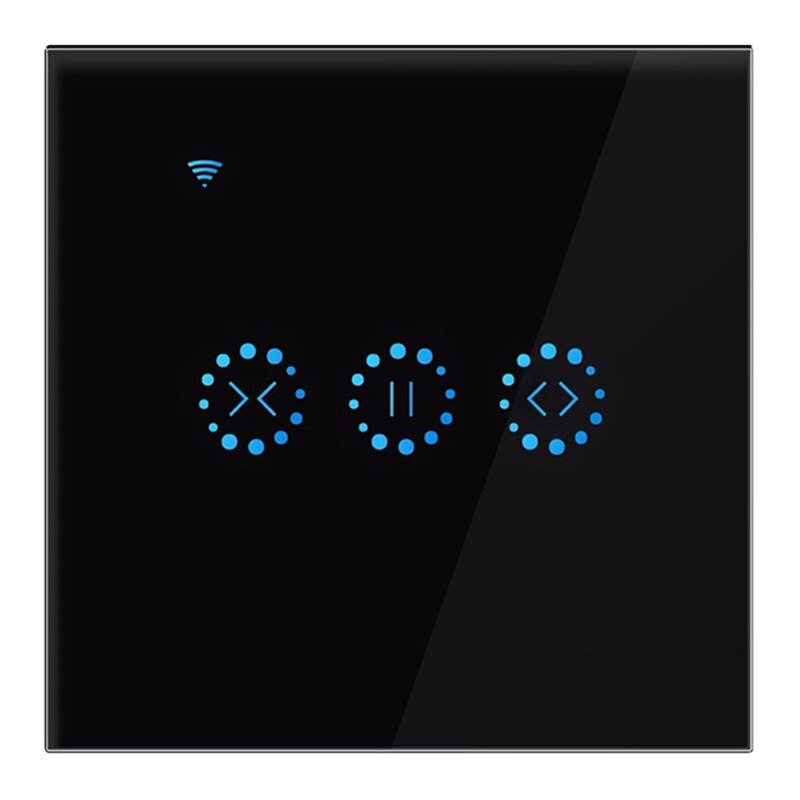 WiFi Smart Curtain Switch for Roller Shutter Electric Curtain Motorized Blinds Voice Control for Alexa Smart Life: Black