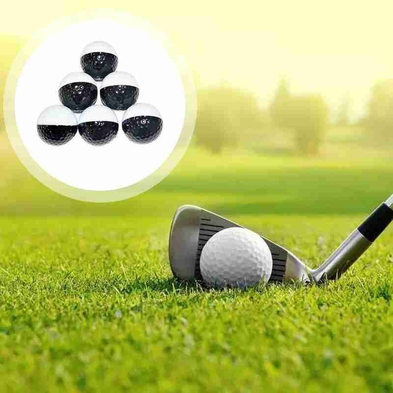 6Pcs/Set Of Golf Practice Balls Black And White Synthetic Balls Entainment Two Golfing Piece Practice Resin Rubber Outdoor F7Z1