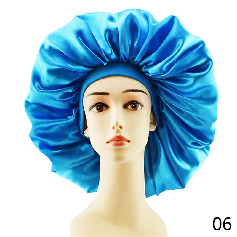 Pañuelo de satén para la cabeza para mujer, gorro elástico para dormir de noche, gorro para el cuidado del cabello, gorro de belleza, banda elástica para la cabeza, 1 unidad