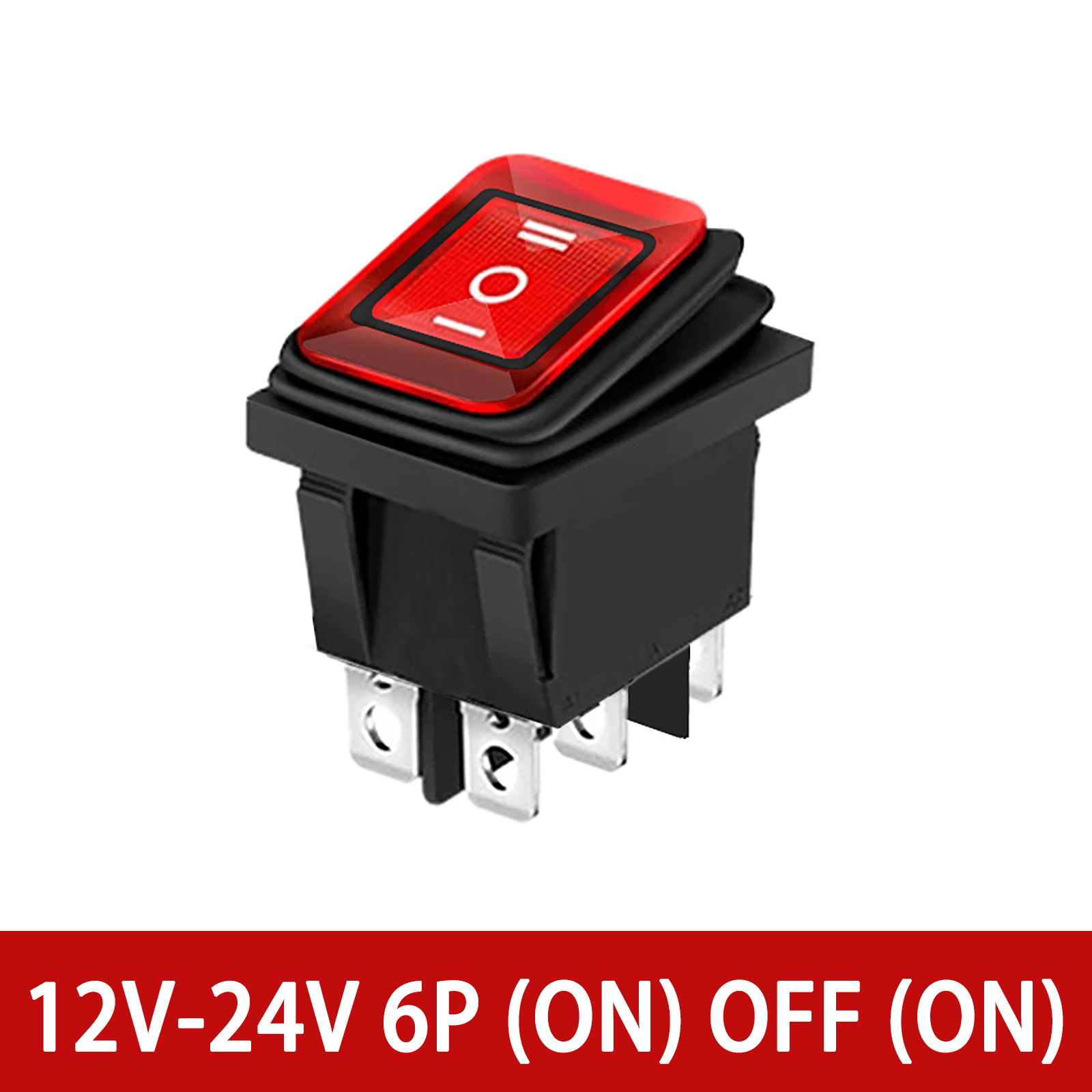 12V 24V / 110V 220V Waterdichte Tuimelschakelaar Rood/Groen Led Licht Verlicht 4 Pinnen 2 Positie/6 Pinnen 3 Stand Tuimelschakelaar: COFFEE