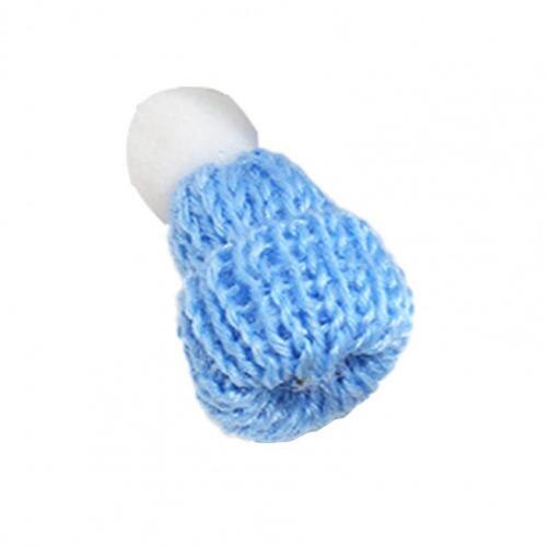 10Pcs Miniatur Gestrickte Hut Schal Kleidung Zubehör DIY Handwerk Puppe Ornament Miniatur Gestrickte Hut: Himmel Blau