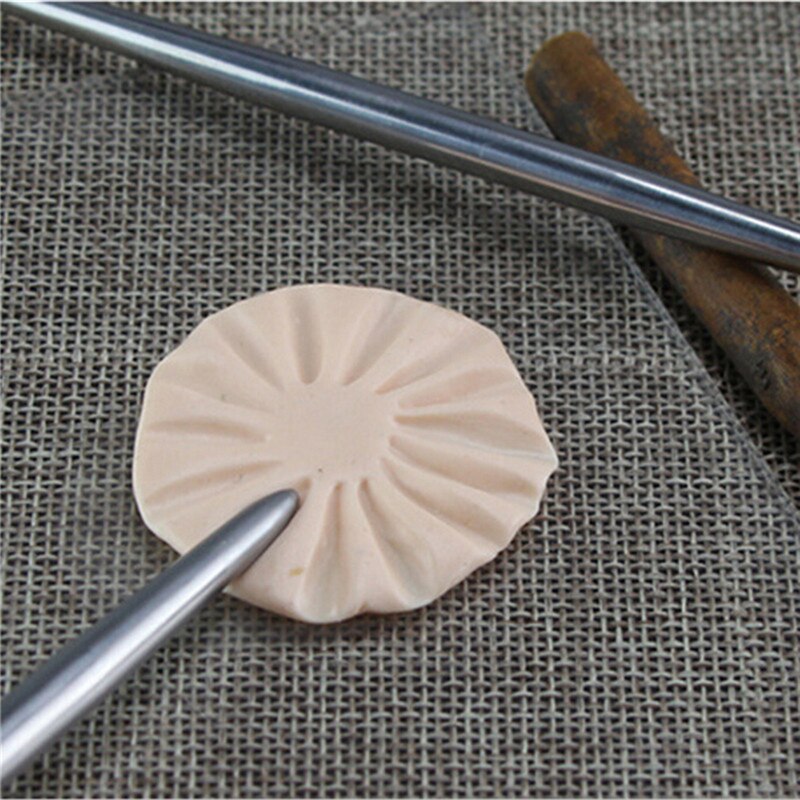 2 Size Pottery Modeling Stick Acupressure Texture Creasing Indentation Sharp Pottery Clay Tool Carving Clay Stainless Steel Tool