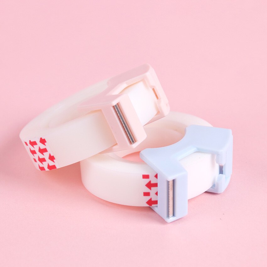kawaii Transparent Masking Tape Blue/Pink Student Writing Copy Tape Cutting 2 Pieces Washi Tapes Stationery
