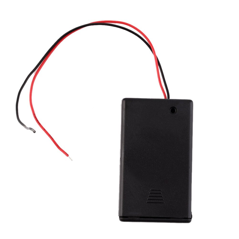 3 x AAA Battery Storage Cover Box Plastic Case Holder with ON/OFF Switch & Wire Leads for 3 pcs AAA Batteries Black