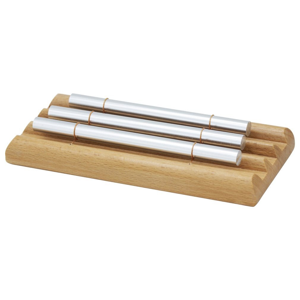 On 1PC Wooden Percussion Three Bar Chime Percussion 3 Toner Musical Instruments with Wooden Percussion Hammer