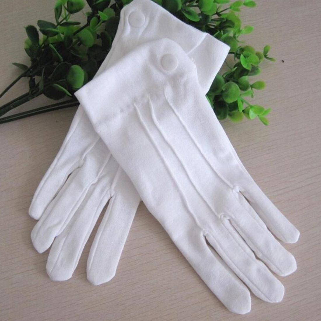 White Cotton Gloves Formal Work Uniform Catering band Magician Parades Inspection Five-fingers men's work gloves