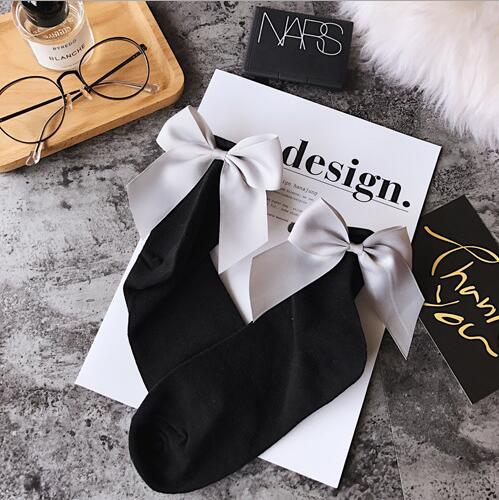 Chaussettes en coton à gros nœud pour femmes, à la , colorées, Kawaii, mignonnes, pour filles: 19