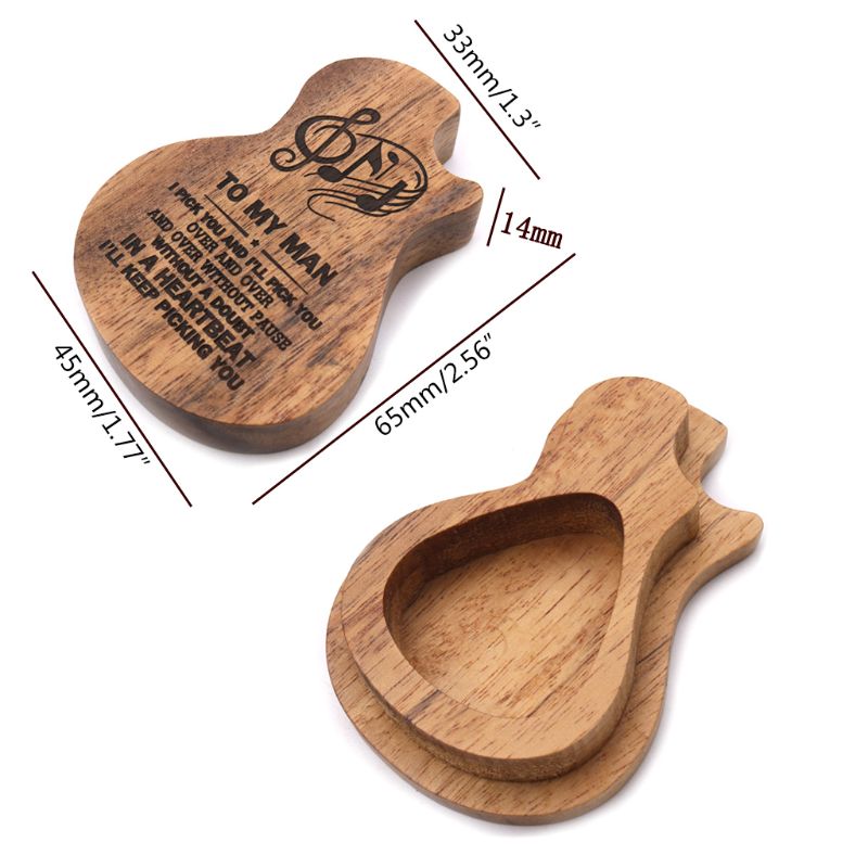 3 Stks/set Handgemaakte Houten Gitaar Pick Doos En Picks Peddels Voor Gitarist Muziek Liefhebbers