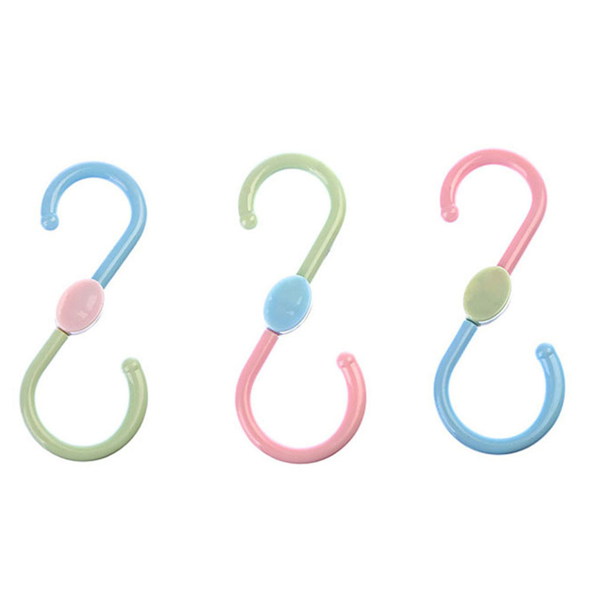 3 stks 360 graden draaibare Plastic Vorm Haken Draaibare Rack Schoenen Handdoek Zak Houder voor Thuis Levert #1221 A1 #