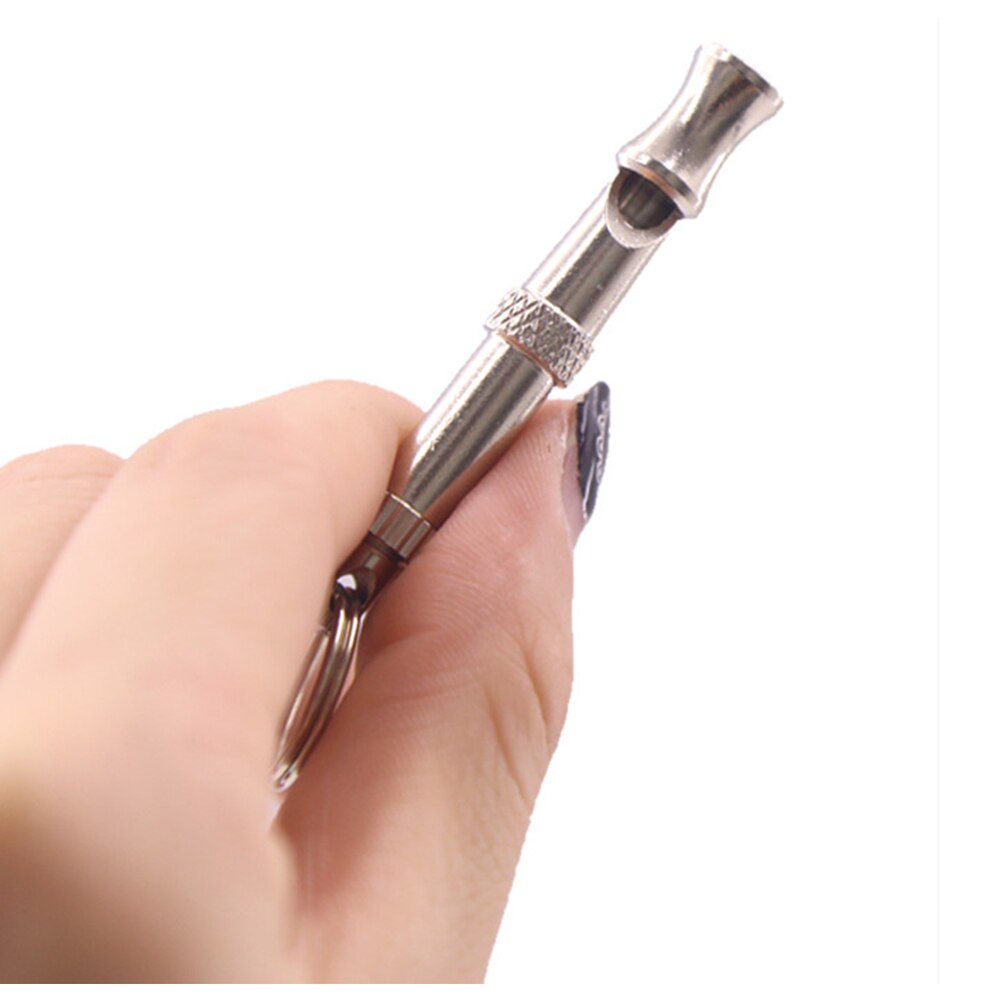 Dog Whistle Sound Wave Training Supplies Pet Dog Flute Ultrasonic Training Metal Tool with Keychain