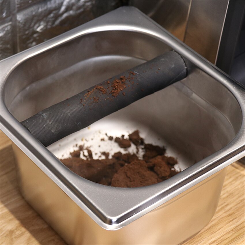 Stainless Steel Coffee Espresso Knock Box Anti slip Coffee Grind Dump Bin Waste Bin Detachable Knock Coffee Tools For Barista