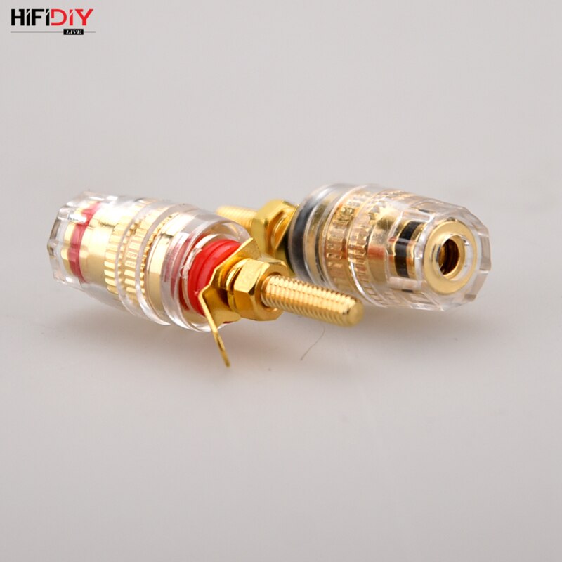 HIFIDIY LIVE 2 uds DIY altavoz terminal Conector de Enlace post HIFI amplificador puro cupper chapado en oro Banana socket tamaño pequeño