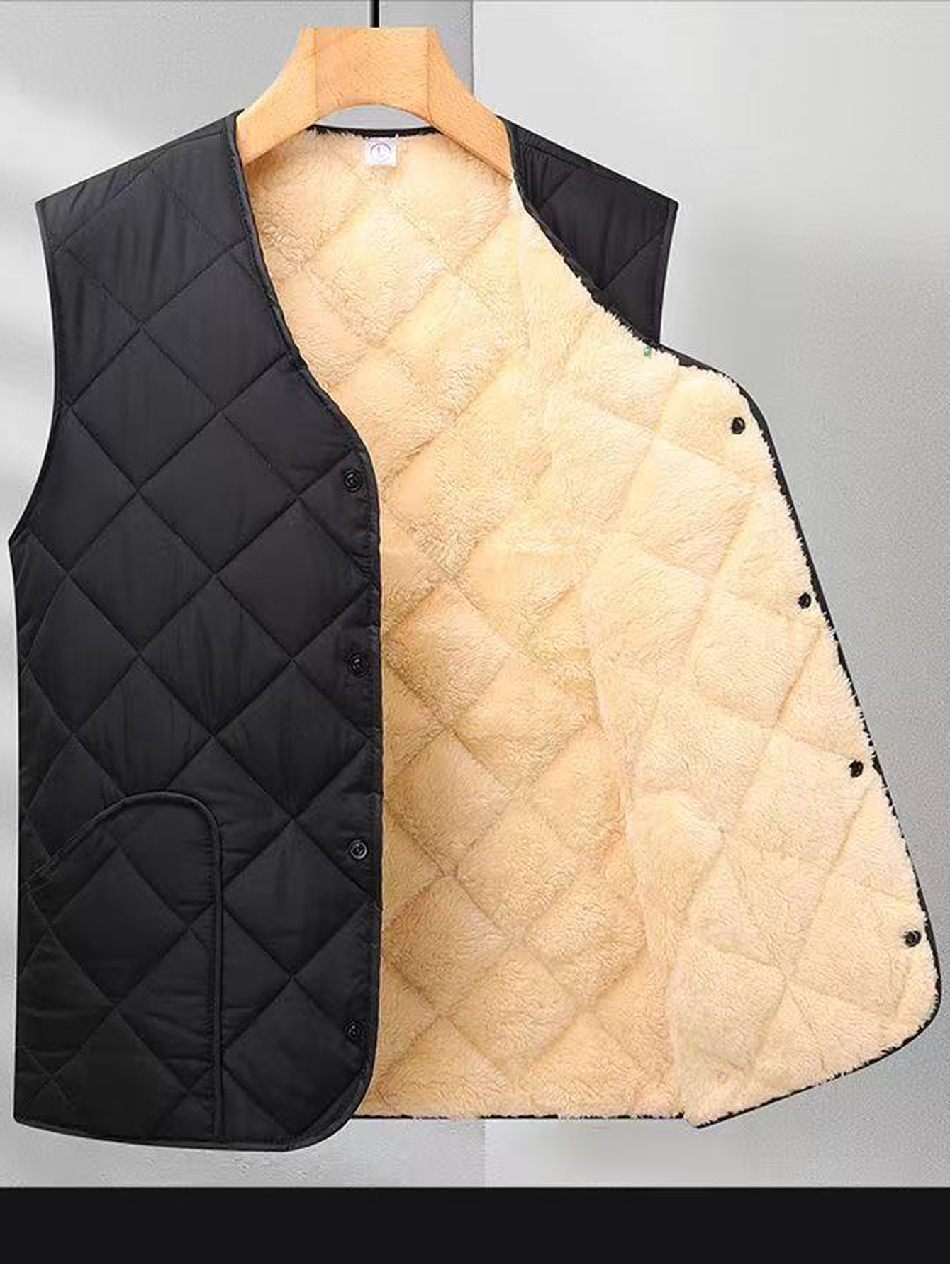 Fluwelen warm herenvest plus fluweel en verdikte versie: XL / zwart