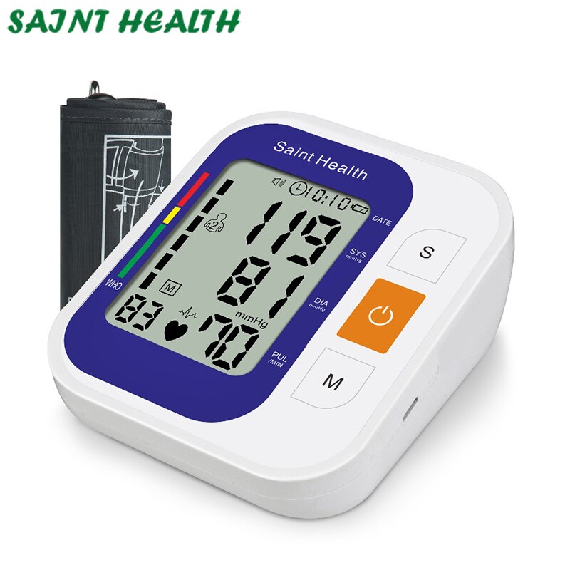 Sphygmomanomètres de soins de santé à domicile moniteur de pression artérielle de bras supérieur numérique tonomètre automatique de compteur de battement cardiaque