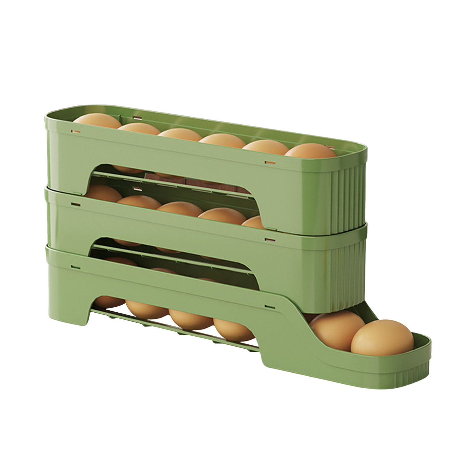 Rolling Egg Storage 4 Tier Refrigerator Egg Storage Organize and Store up to 30 Eggs Box Space-Saving Roll Down Eggs Dispenser: plum