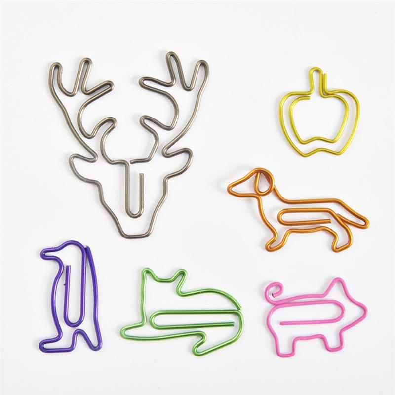 30Pcs Golden Teckel Paperclips Cartoon Dier Vorm Paperclip Creatieve Maatwerk Speciale-Vormige Goud Papier Clip Bladwijzer