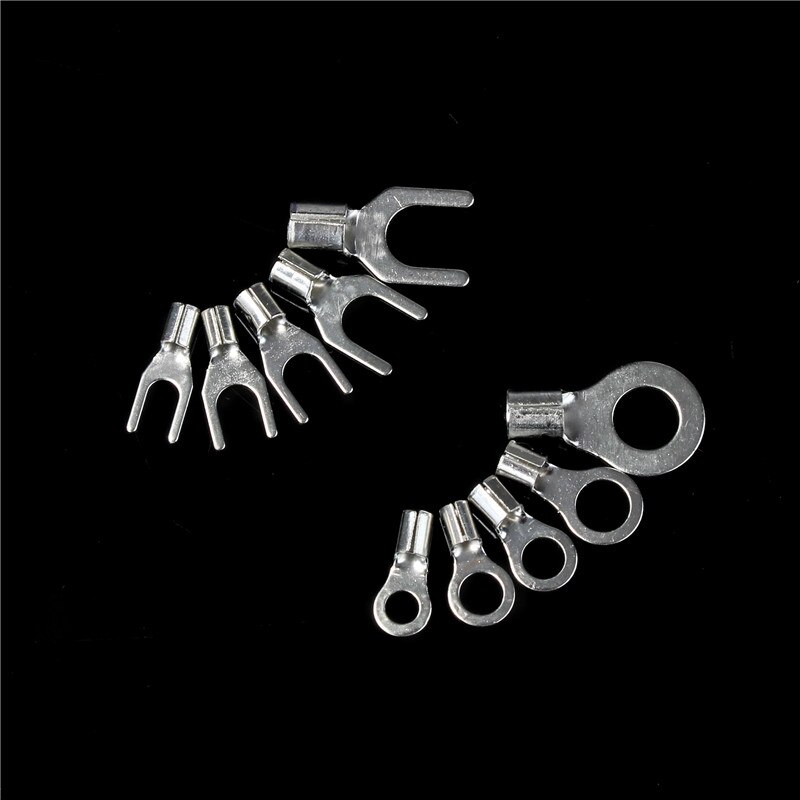 320Pcs/Box Terminals Non-Insulated Ring Fork 10 In 1 U-type Brass Terminals Assortment Kit Cable Wire Connector Crimp Spade