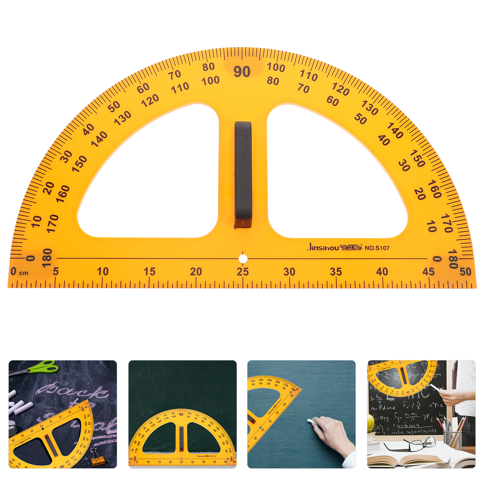 Teaching Tool Plastic Protractor Angle Protractor Measuring Protractor for Math Teaching Blackboard Teacher: Default Title