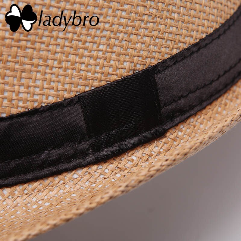 Ladybro Women Sun Hat For Men Hat Kids Summer Beach Hat Child Cap Female Panama Straw Hat Male Gangster Trilby Sun Visor Cap Boy