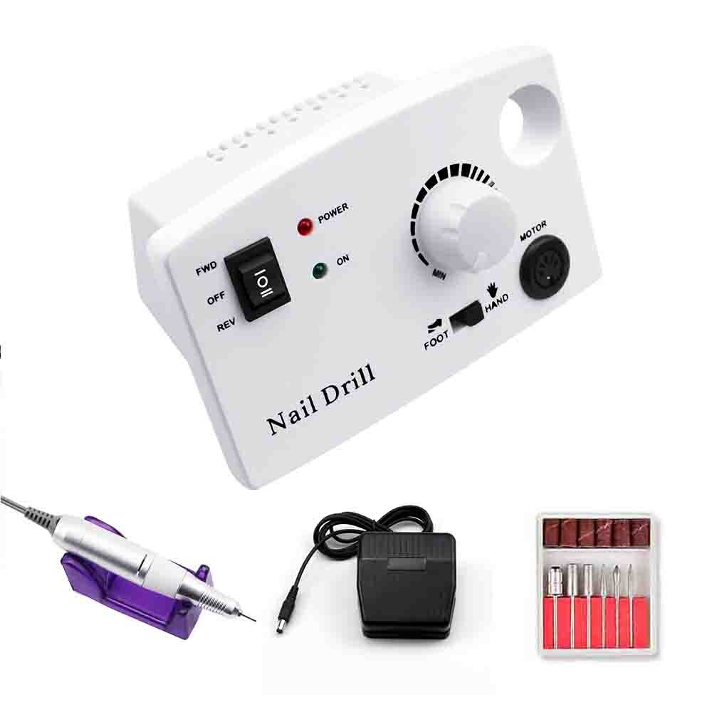 Ponceuse pour manucure, collecteur de poussière ongles avec poignée à vitesse réglable, ventilateur puissant pour Salon de beauté, 80W 2 en 1: 402 White