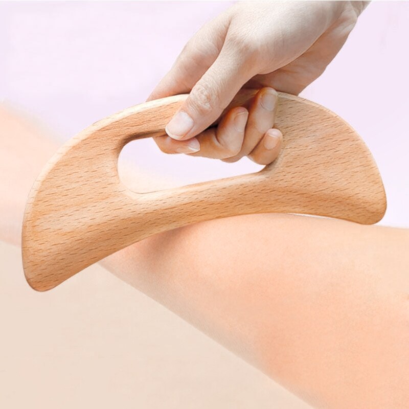 Q1QD Wooden Guasha Tools Anti Cellulite Massage Tool Wood Lymphatic Drainage Paddle Gua Sha Massage