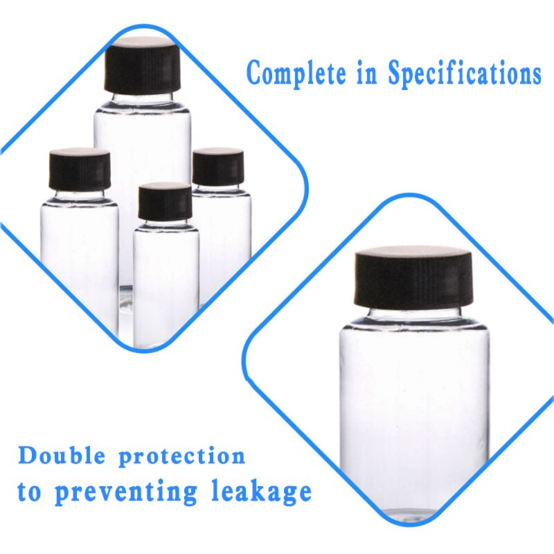 Transparent clear Glass sample bottles essential oil screw Lid bottle Lab Chemistry Vial Container
