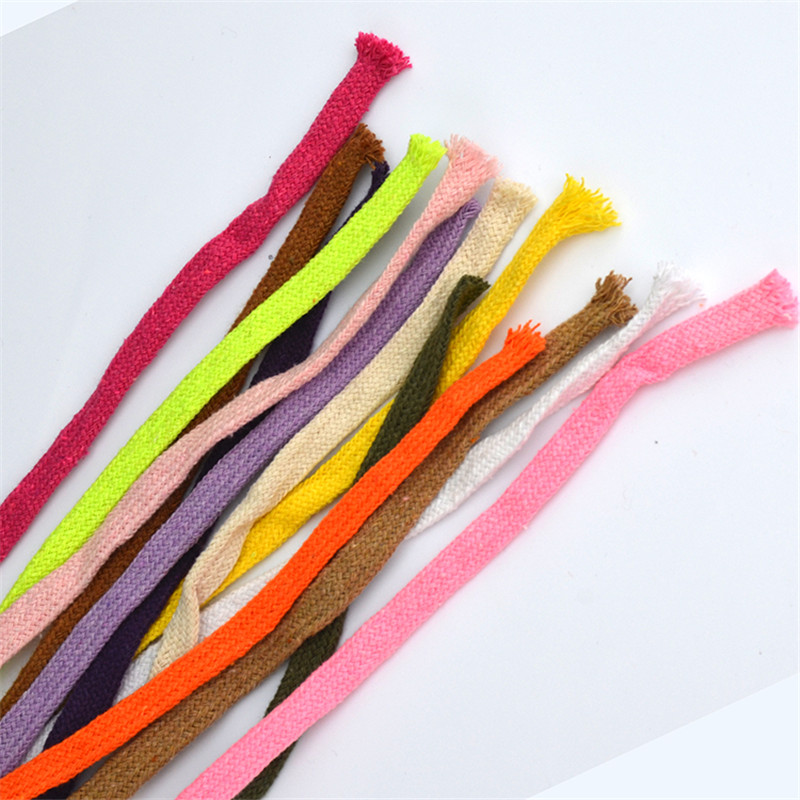 Cuerda de algodón de 10mm, cordón trenzado plano, tejido Multicolor para bolso, artesanía hecha a mano, costura textil para el hogar, 5 yardas