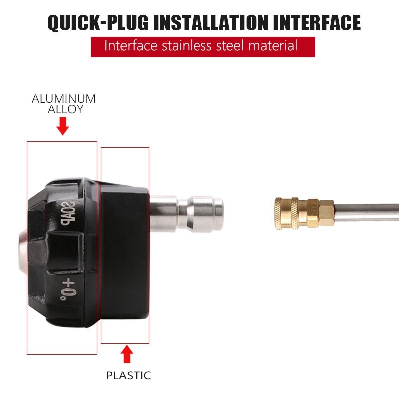 Pressure Washer 6 in 1 Spray Nozzle Adjustable 1/4 Inch Quick Connect 4000 PSI