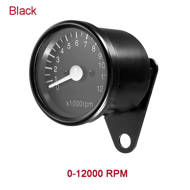 Motorrad Messgerät Geschwindigkeit Tachometer Auto Meter Auto Tachometer LED 12v Messer Universal- Motorrad Hintergrundbeleuchtung Umdrehung Zähler 0-13000 RPM Motorradanzeige Drehzahlmesser 12V Sporn Motormeter Meilenanzeige Auto: Schwarz 0-12000RPM