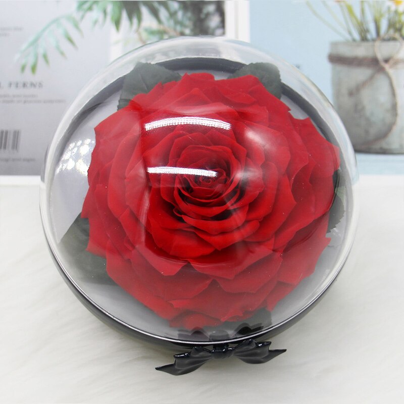 Bola de cristal, flor Artificial, de boda, simulación, vida duradera, rosas, bola, en forma de corazón, multicolor opcional