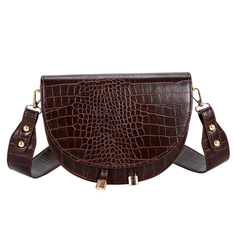 Yogodlns sacoche sac à bandoulière sauvage décontracté en cuir PU unique sac à bandoulière de luxe Crocodile modèle sac à main sac: coffee