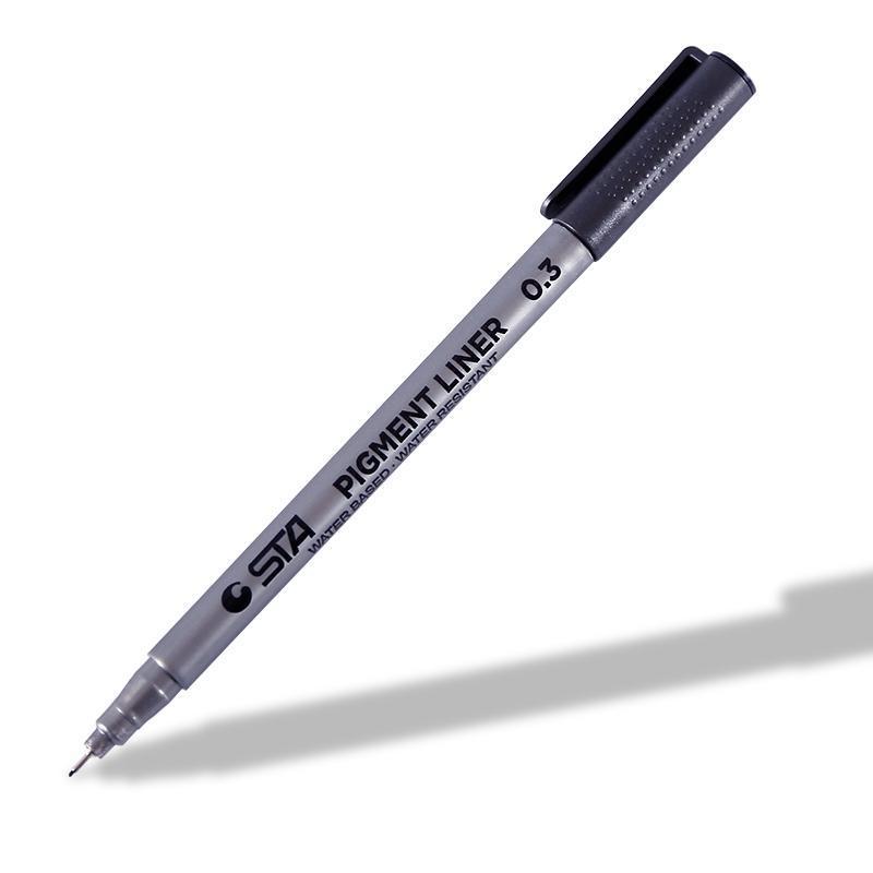 Rotulador de Arte de cómic resistente al agua, 1 Uds., rotulador de arte, delineador de pigmentos, resistente al agua, para dibujar, escribir a mano, papelería escolar y de oficina