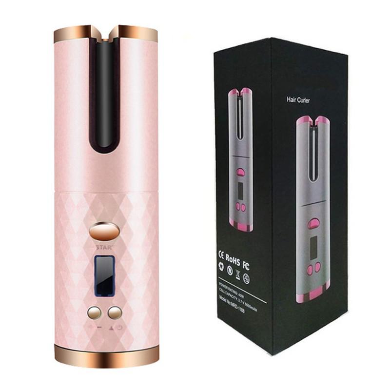Auto Rotating Hair Curler Portable Cordless Automatic Natural Curl Rechargeable Ceramic Curling Irons Wireless Big Wave Airwrap: Gold A