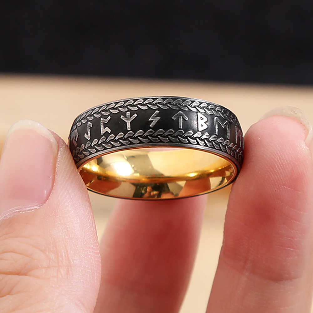 de anillos de runas vikingas Vintage a la para hombres y mujeres, anillo de acero inoxidable a la , amuleto para parejas, de joyería al por mayor