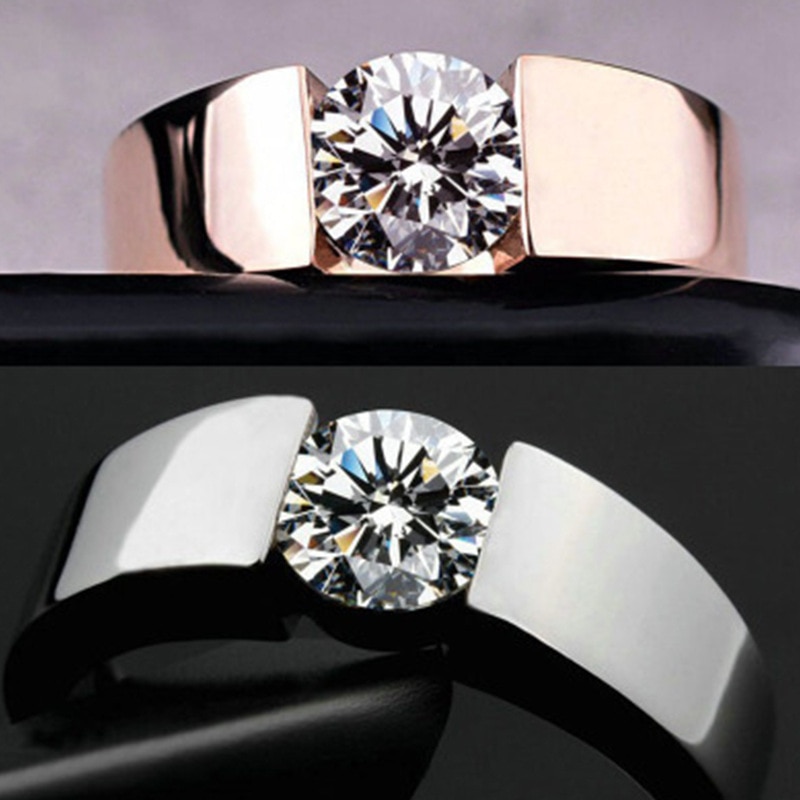 Fdlk enkla strassringar silverfärg roséguld färg blandad färg fyllda cz vigselringar för kvinna