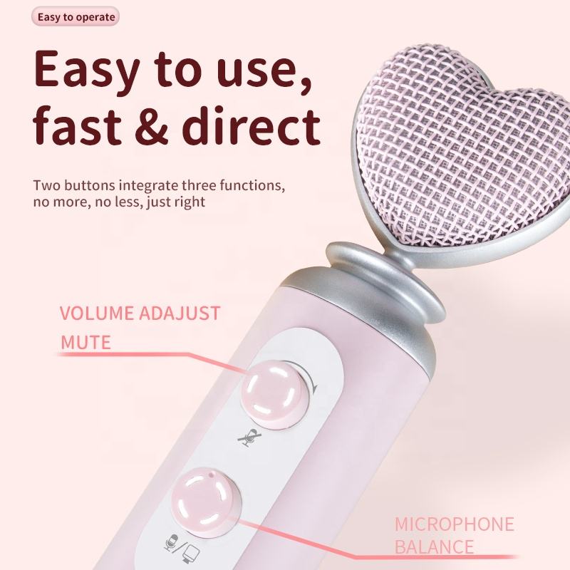 Microfono a condensatore rosa professionale con riduzione del rumore USB per telefono cellulare
