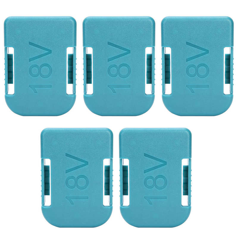 5Pcs 18V doppio con coperchio antipolvere Slot per supporto batteria al litio per terminale altoparlante per Slot portabatterie verde Makita/Bosch