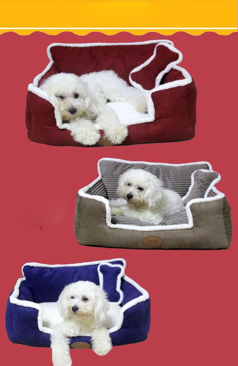 Niche de luxe amovible et lavable pour chien, niche douce et chaude pour chat, lit pour chiot, confortable, grand canapé pour animaux de compagnie, tapis et coussin