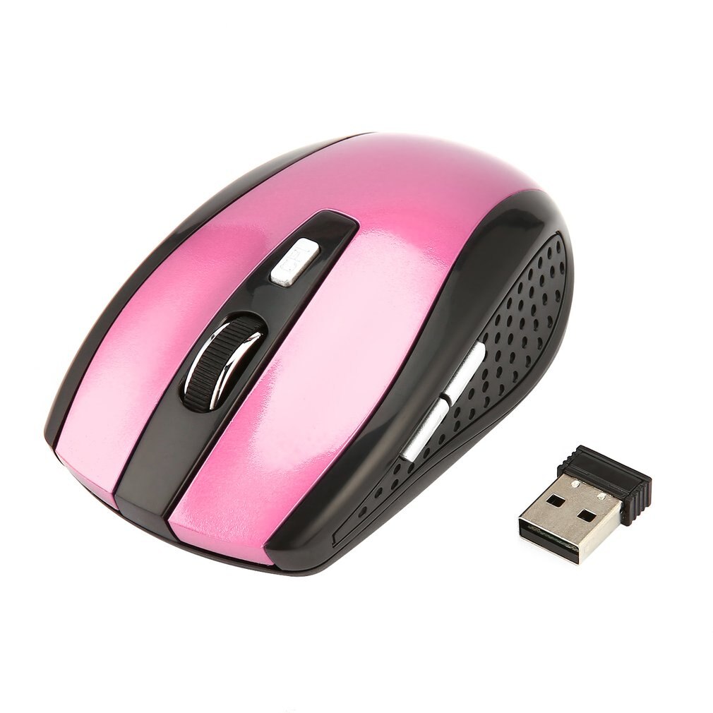 2.4Ghz Wireless Mouse 1600Dpi Portable Intelligent Gaming Mouse Optical Rolling Gamer Mice USB Receiver For PC Laptop Computer: pink