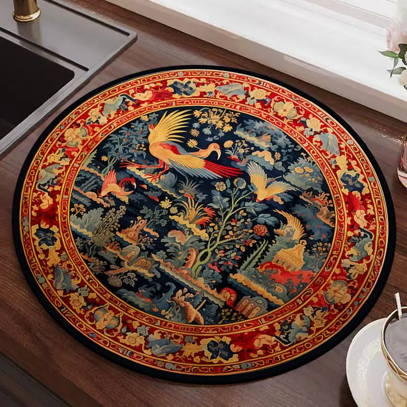 Chinese Stijl Ronde Diatomeeën Modder Drainage Mat Eettafel Thee Bar Mat Eettafel Tafelgerei Isolatiemat: green / Hart