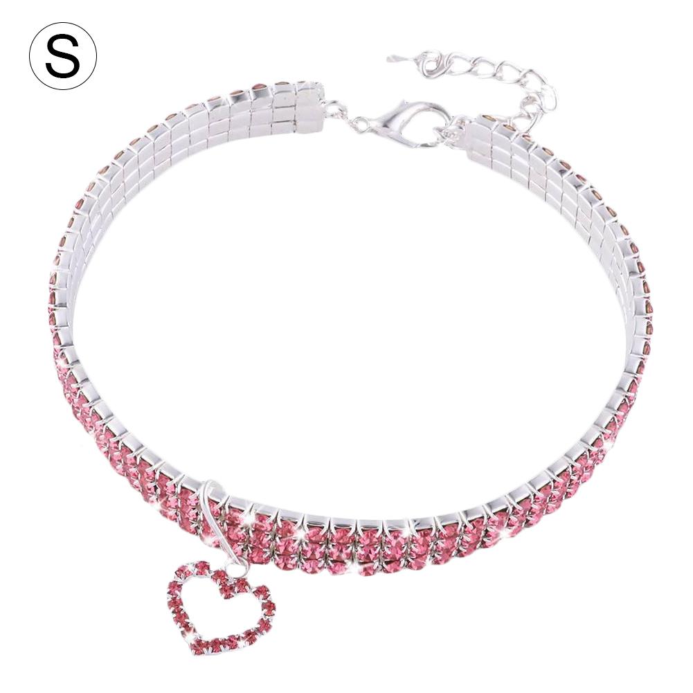 Halskjede til liten hund jente wakeu rhinestone bling krage med bein anheng katt krage: D