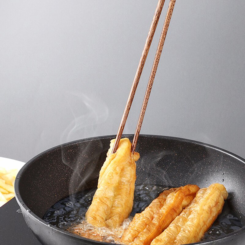 Super lange spisepinde træpinde kog nudler dybstegt gryde kinesisk stil madpinde køkkenredskaber nudler 2 par